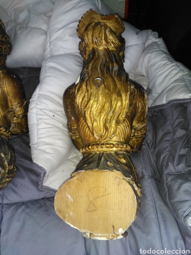 Arte: Pareja de cariatides de madera policromada - Foto 9