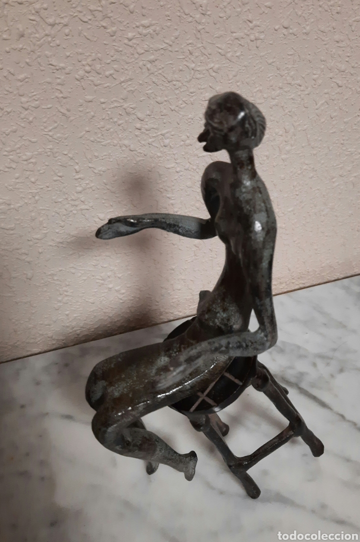 Arte: FIGURA BRONCE- MUJER SENTADA EN TABURETE - - Foto 3
