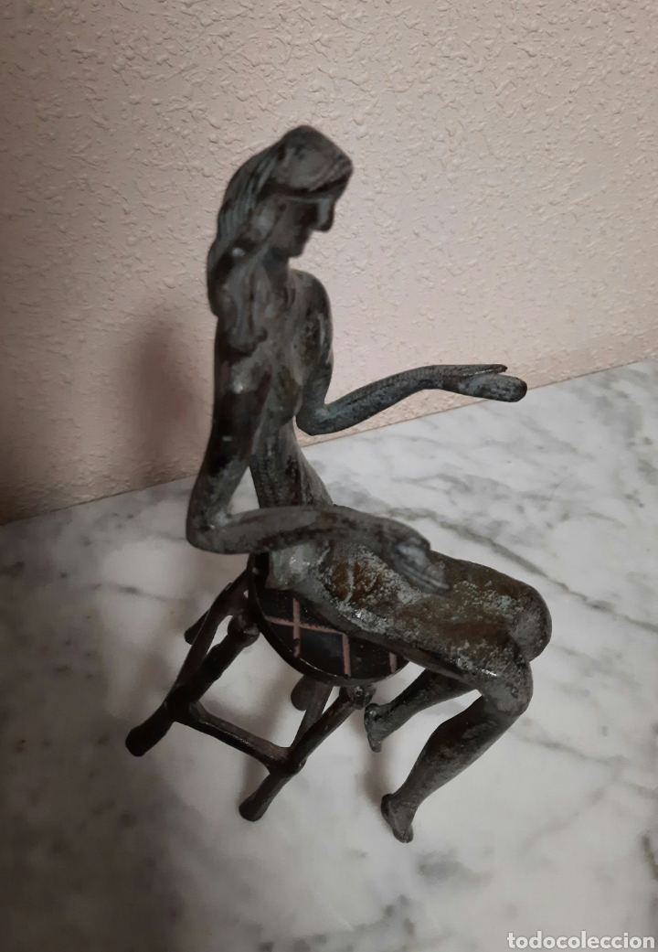 Arte: FIGURA BRONCE- MUJER SENTADA EN TABURETE - - Foto 5