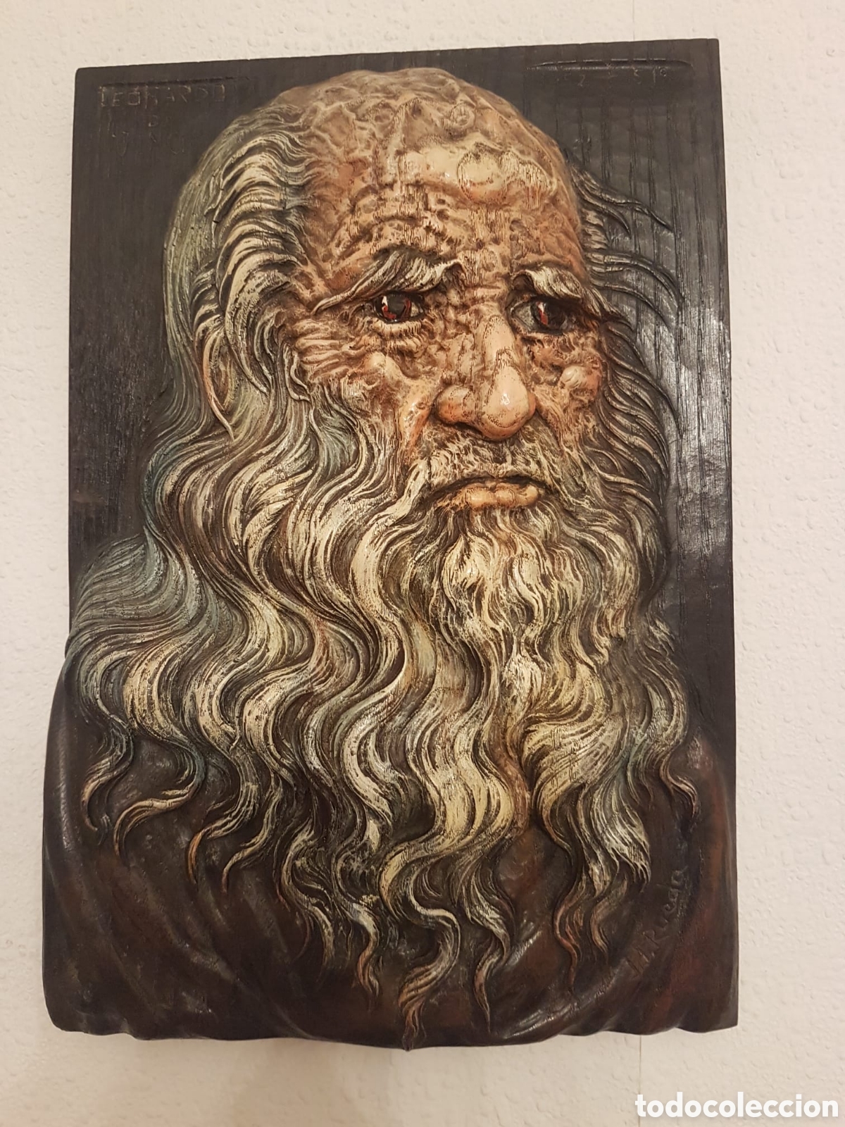 Arte: Talla en madera de Leonardo Da Vinci - Foto 1