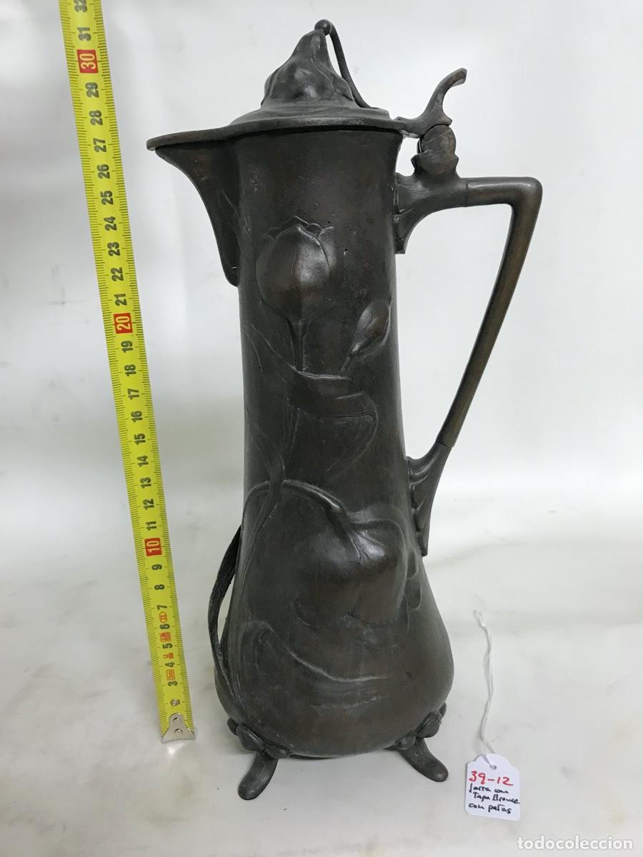 Arte: Jarra de bronce con asa y tapa. - Foto 3