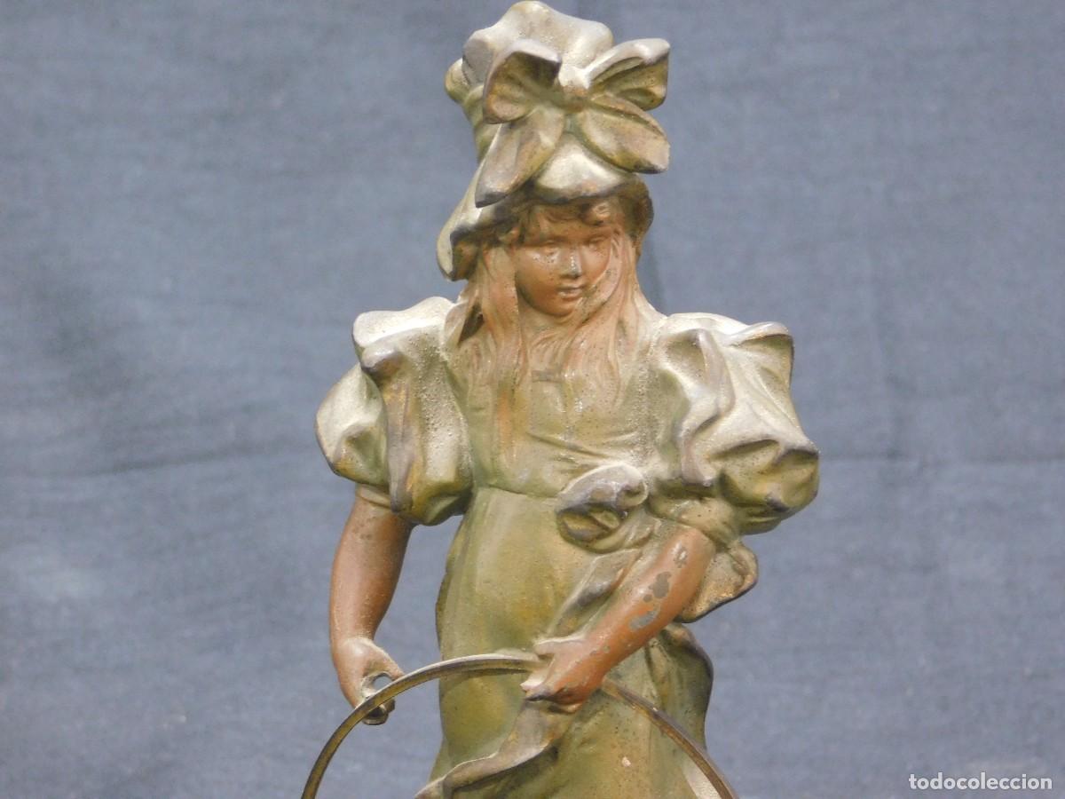 Arte: Ni&ntilde;a en bronce - Alphonse Henri Nelson - Foto 2