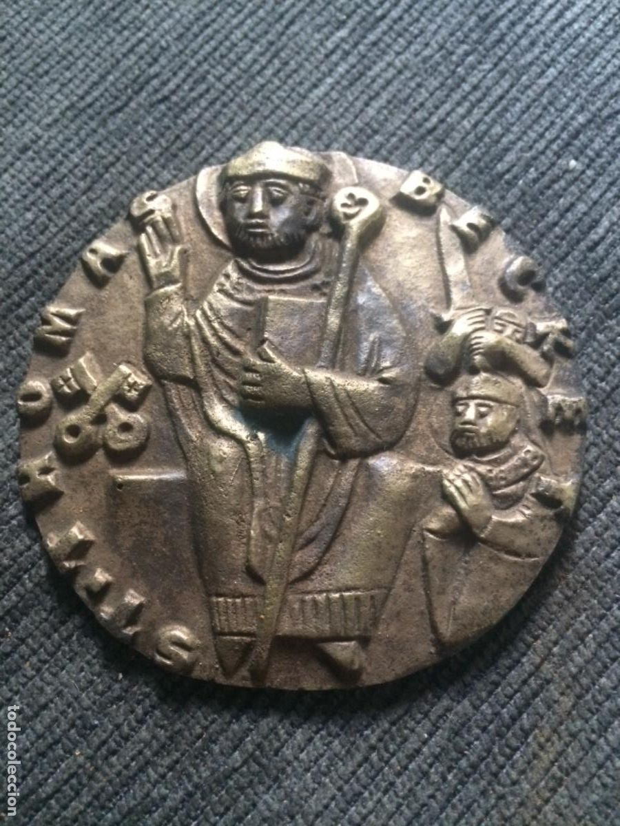 Arte: Bronce medalla tomas moro - Foto 1