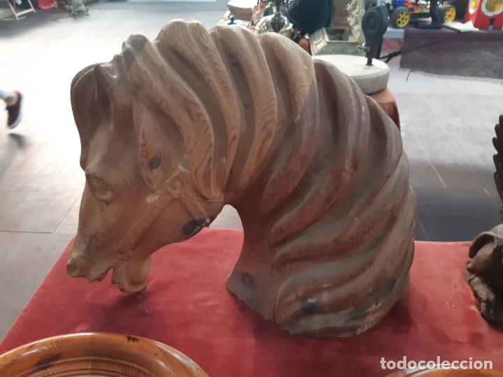 Arte: CABEZA DE UN CABALLO EN MADERA - Foto 1