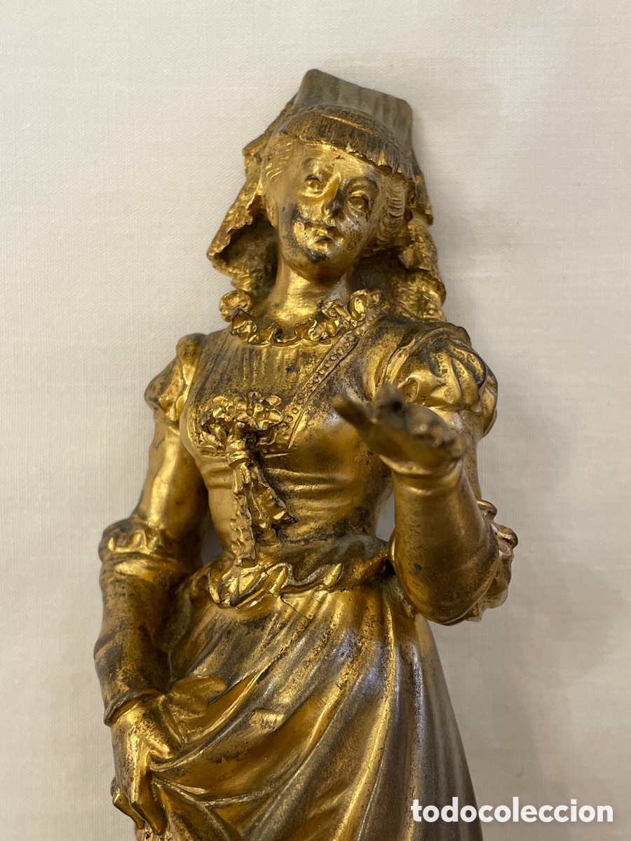 Arte: Pareja de figuras de bronce y m&aacute;rmol - Foto 6