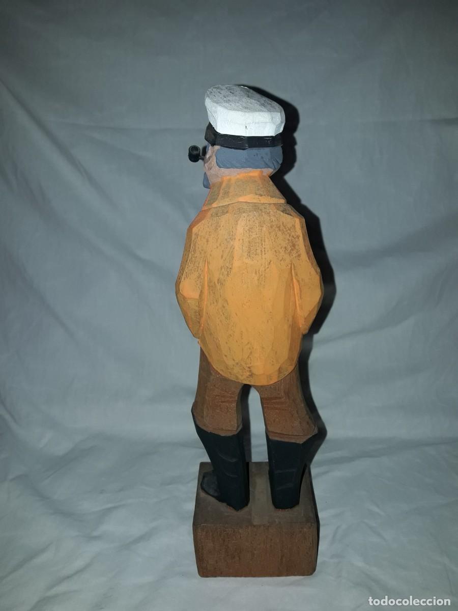 Arte: Talla de madera policromada Capit&aacute;n de barco - Foto 4