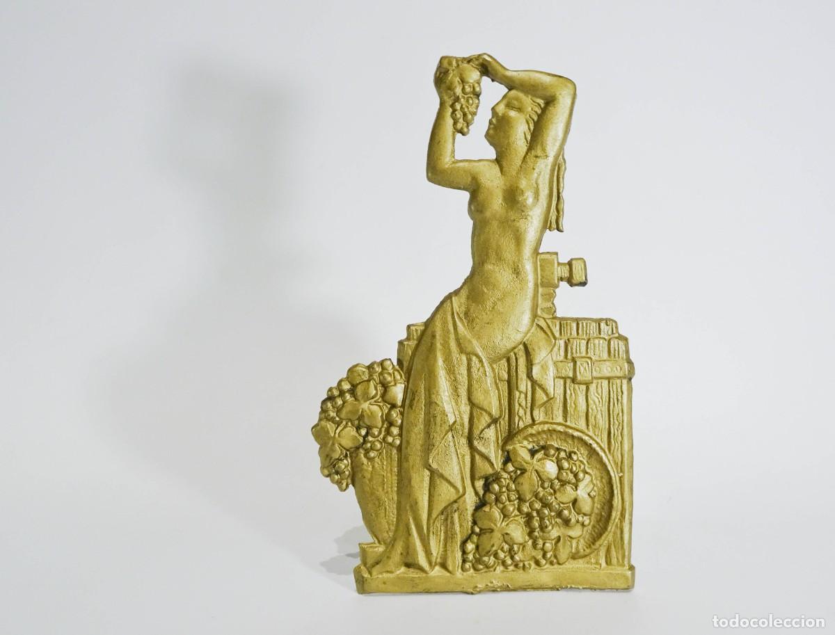 Arte: PLACA BRONCE ART DECO UVAS VENDIMIA - Foto 1