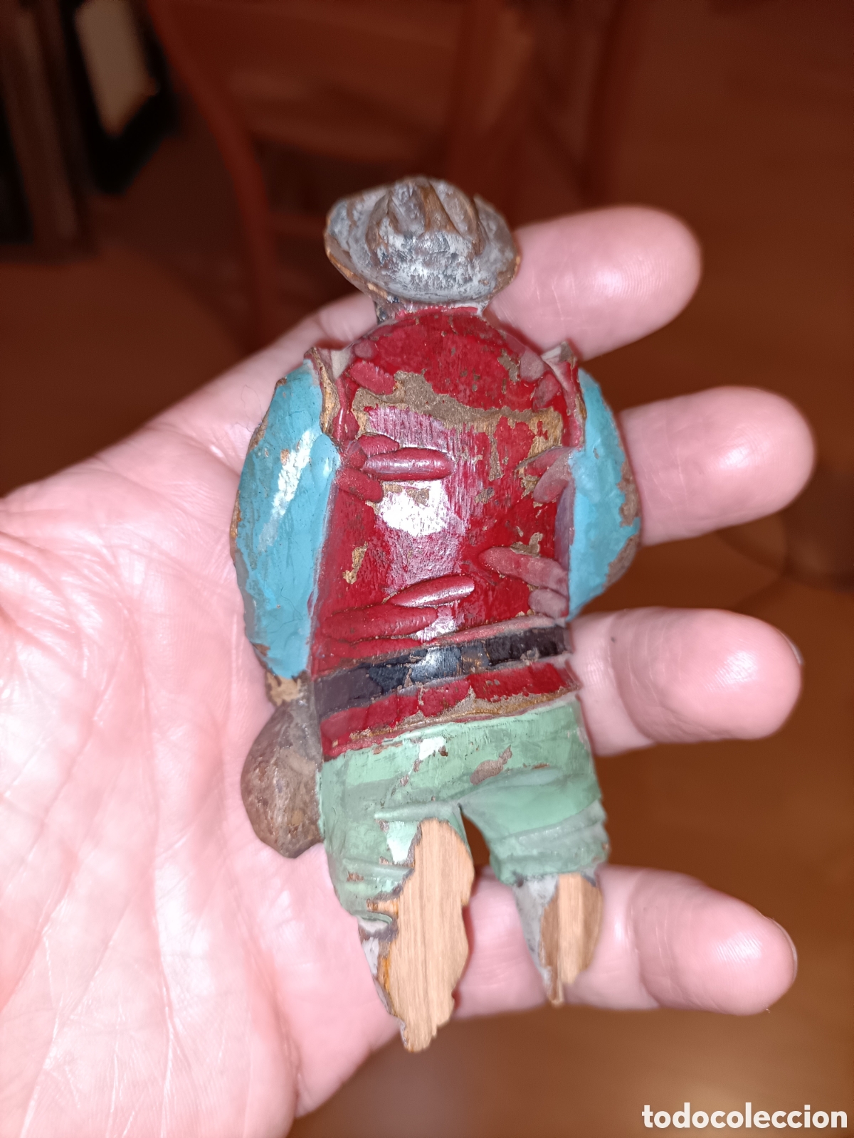 Arte: Sancho Panza. Talla de madera. 11 cms - Foto 3