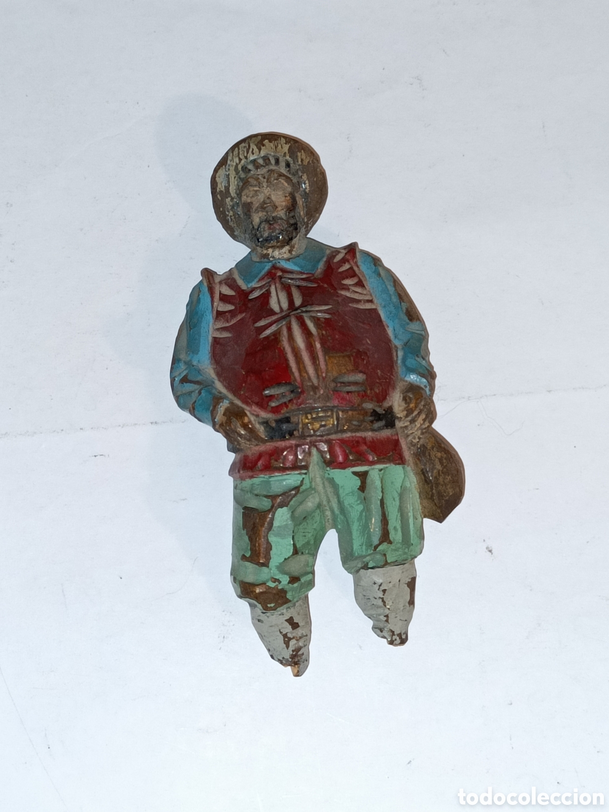 Arte: Sancho Panza. Talla de madera. 11 cms - Foto 1