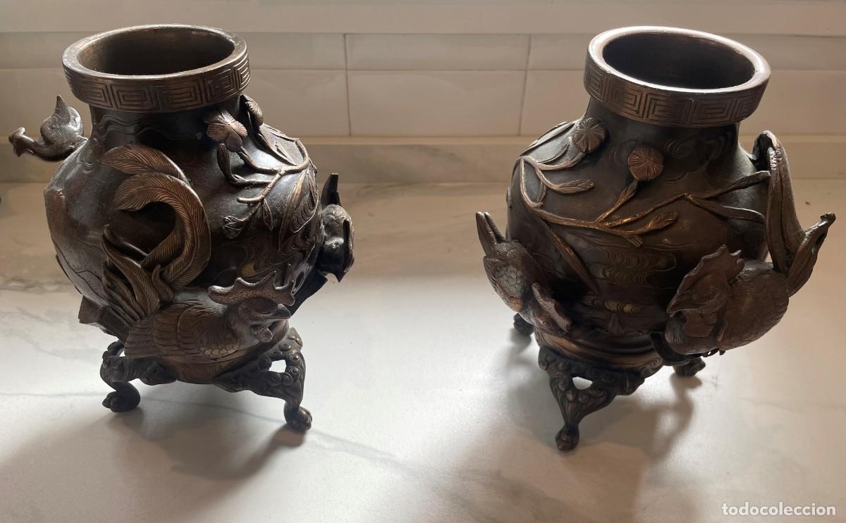 Arte: Jarrones japoneses en bronce - Foto 1