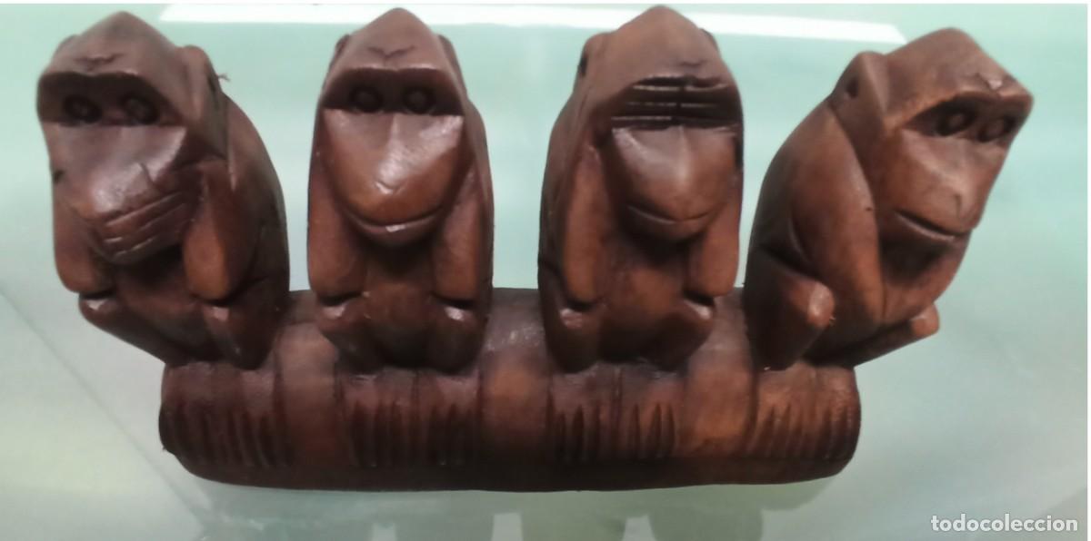 Arte: MONOS SABIOS EN MADERA - Foto 4