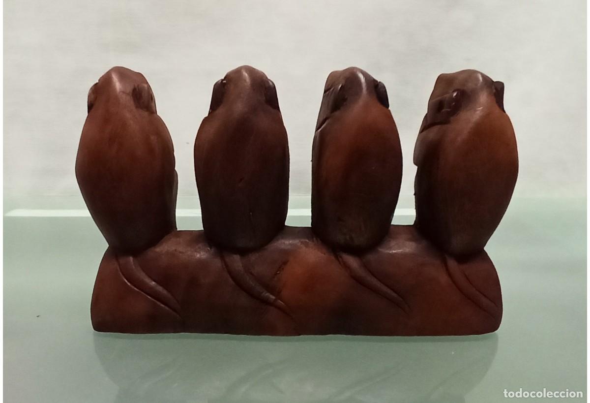 Arte: MONOS SABIOS EN MADERA - Foto 2