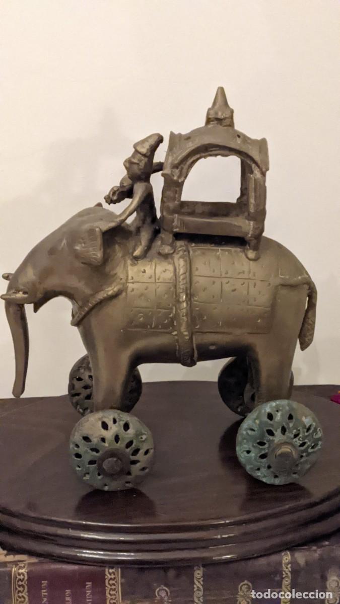 Arte: ELEFANTE BRONCE ORIGEN INDIA - Foto 5