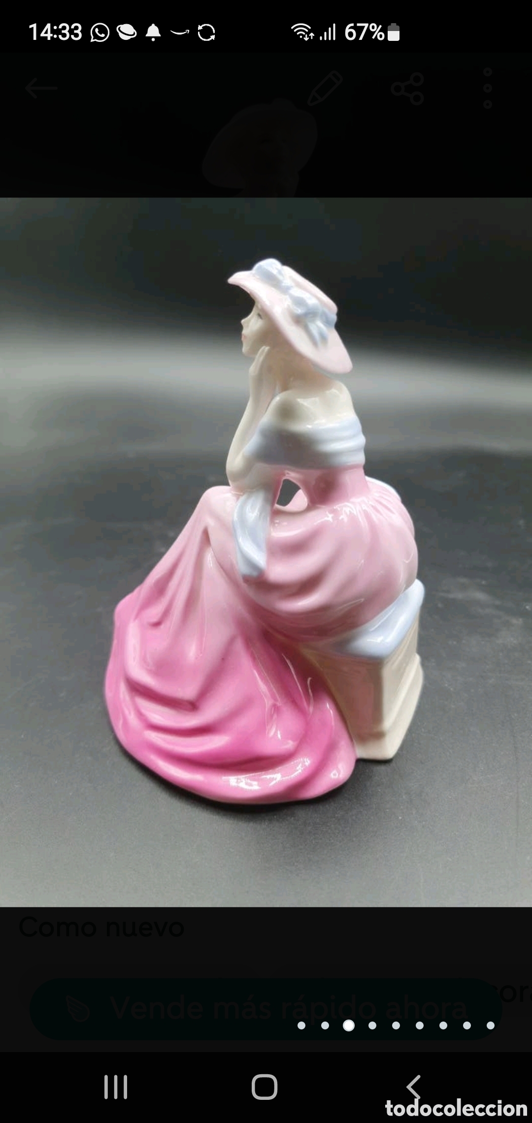 Arte: Dama sentada rosa - Foto 3