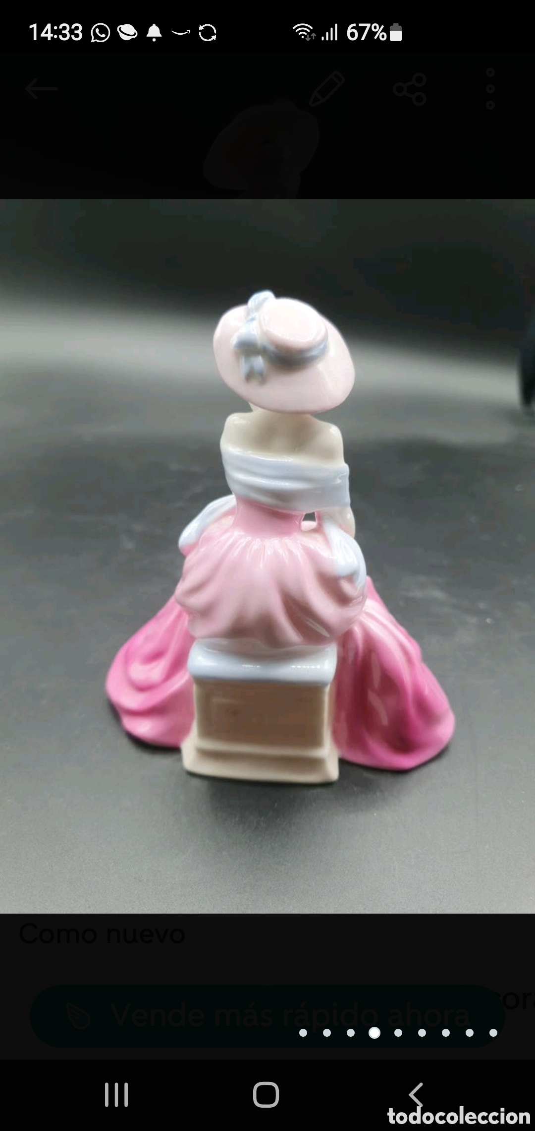 Arte: Dama sentada rosa - Foto 4