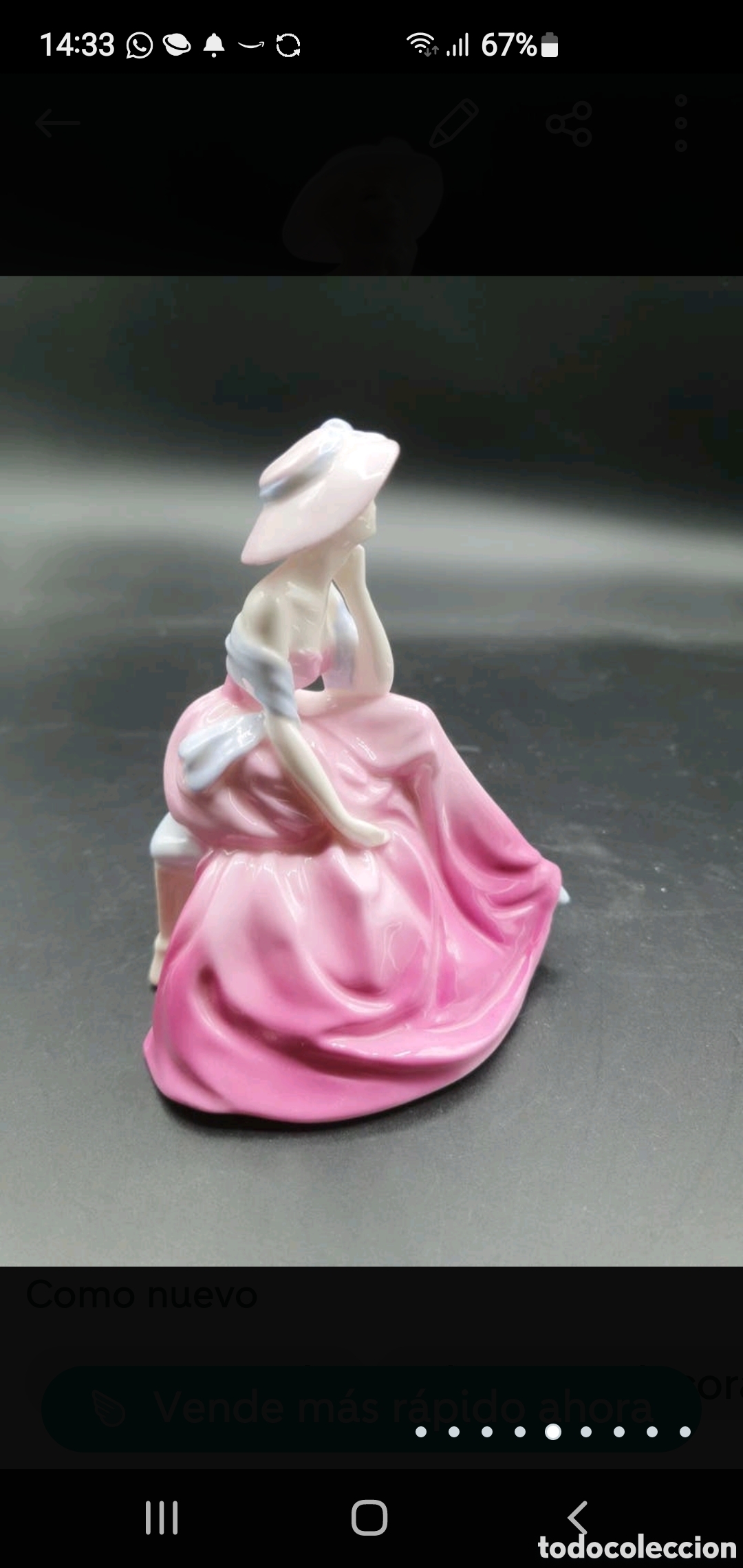 Arte: Dama sentada rosa - Foto 5