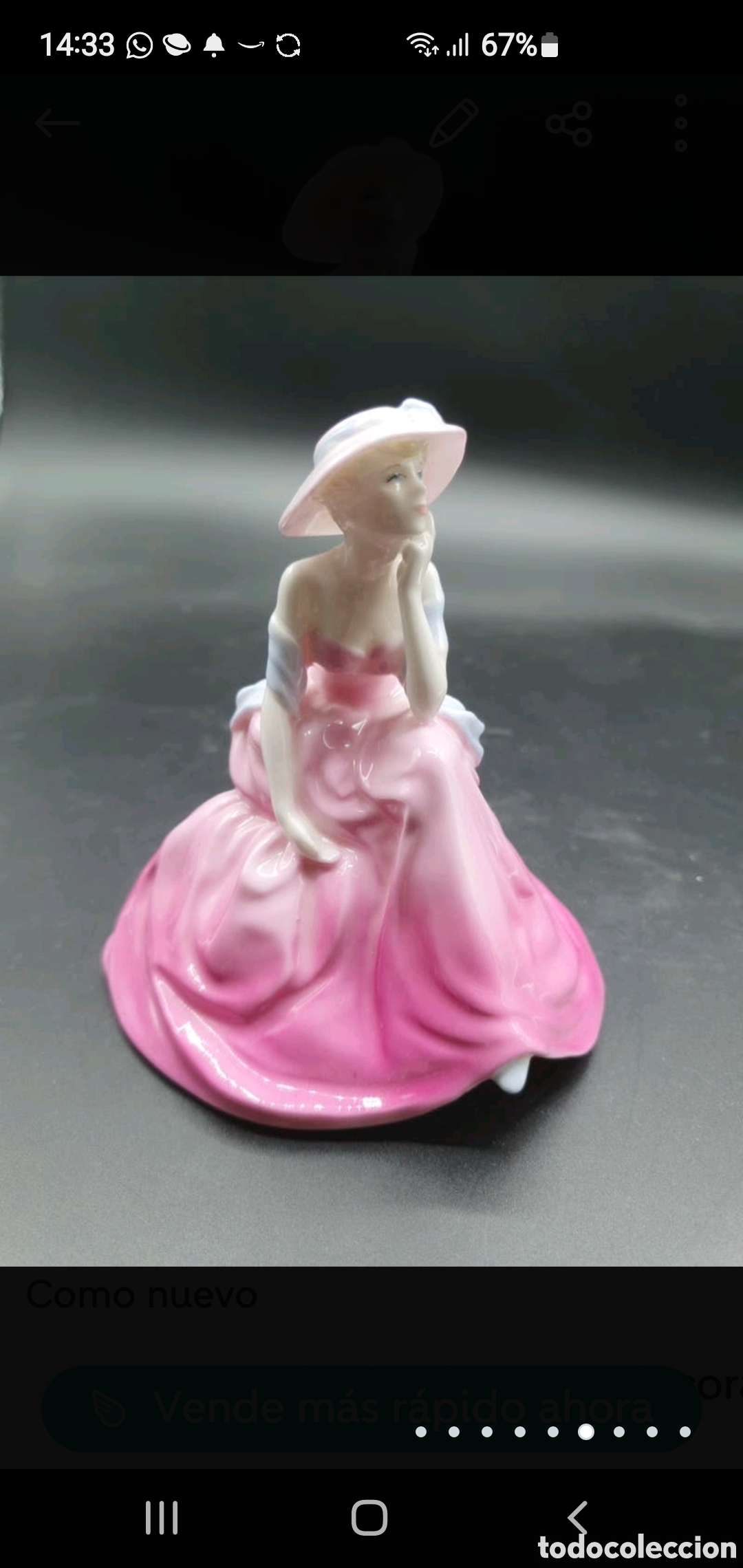 Arte: Dama sentada rosa - Foto 6