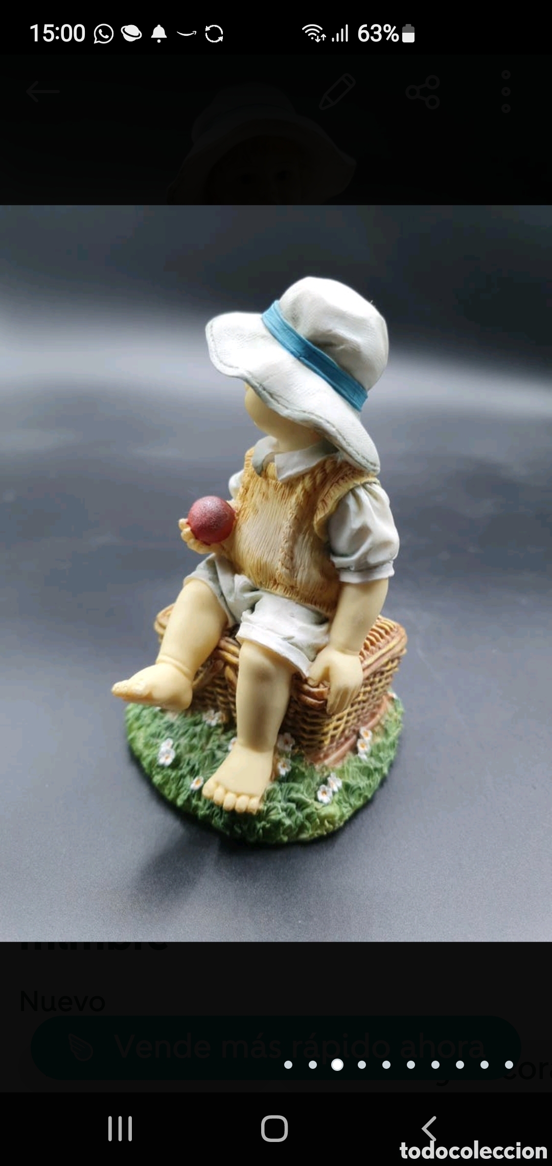 Arte: Ni&ntilde;o sentado en ba&uacute;l de mimbre - Foto 3