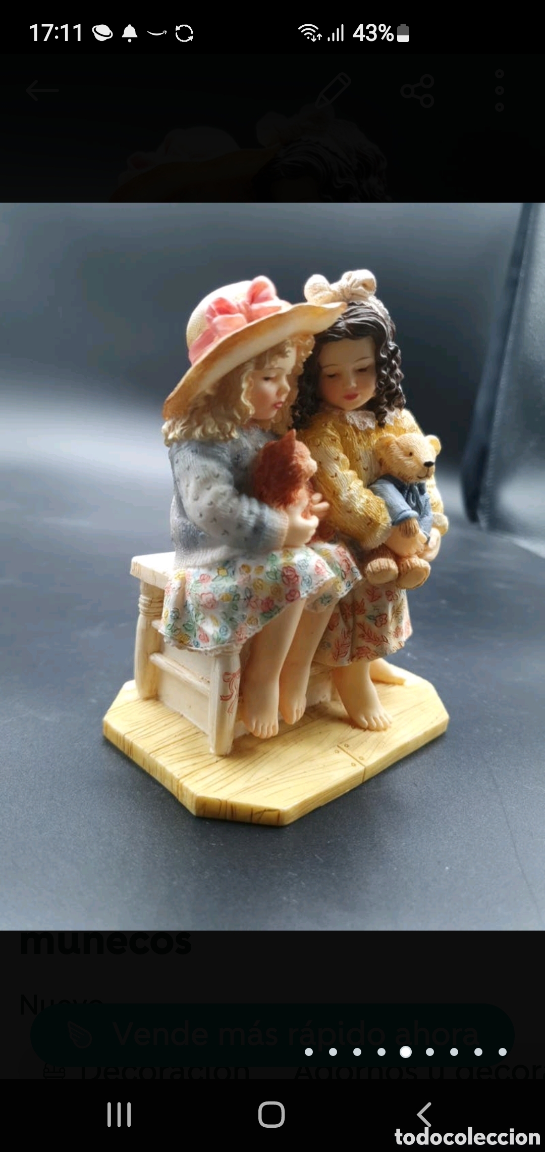 Arte: Ni&ntilde;as en un banco con mu&ntilde;ecos - Foto 5