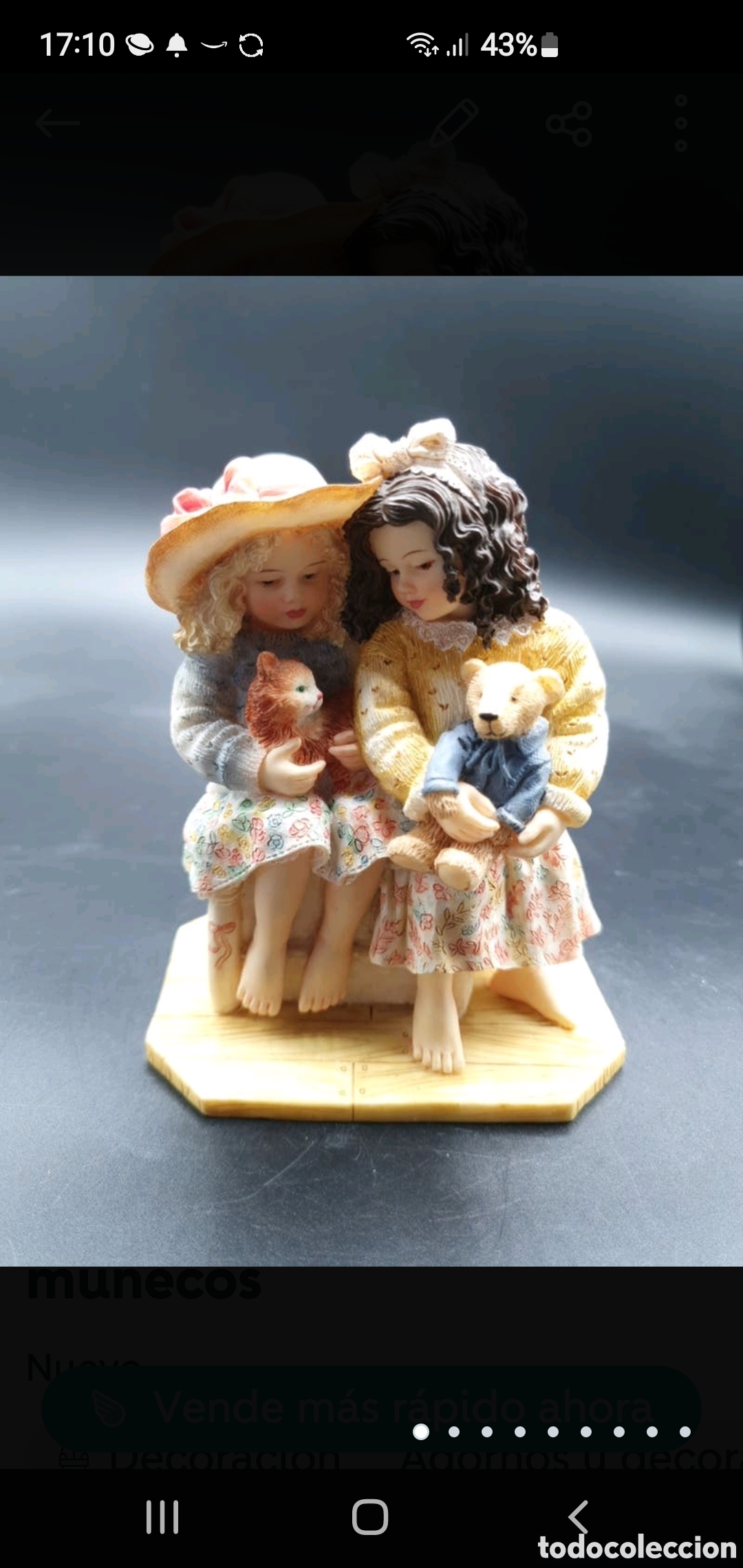 Arte: Ni&ntilde;as en un banco con mu&ntilde;ecos - Foto 1