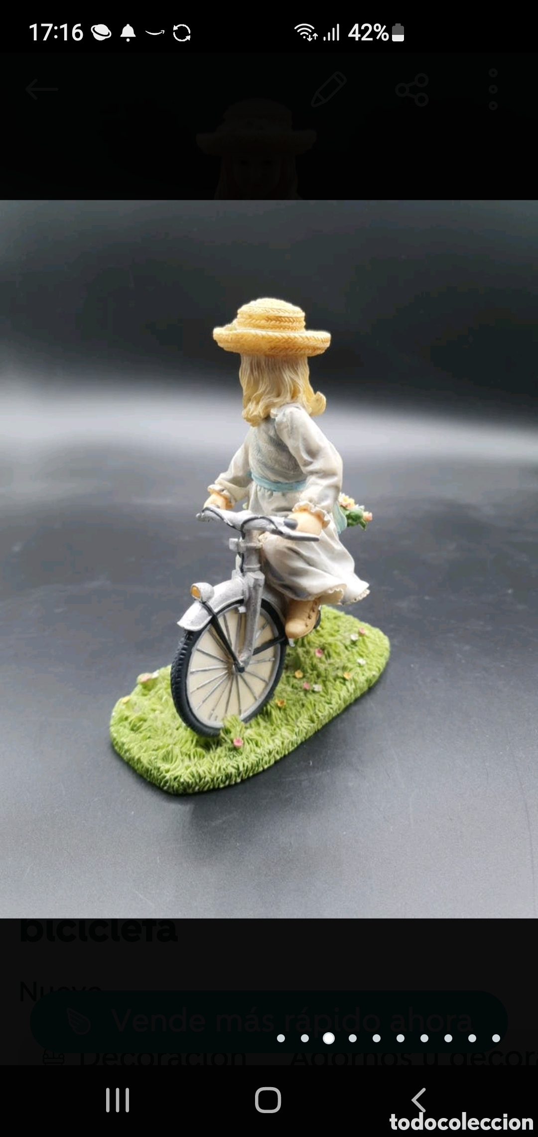 Arte: Ni&ntilde;a con flores en bicicleta - Foto 3