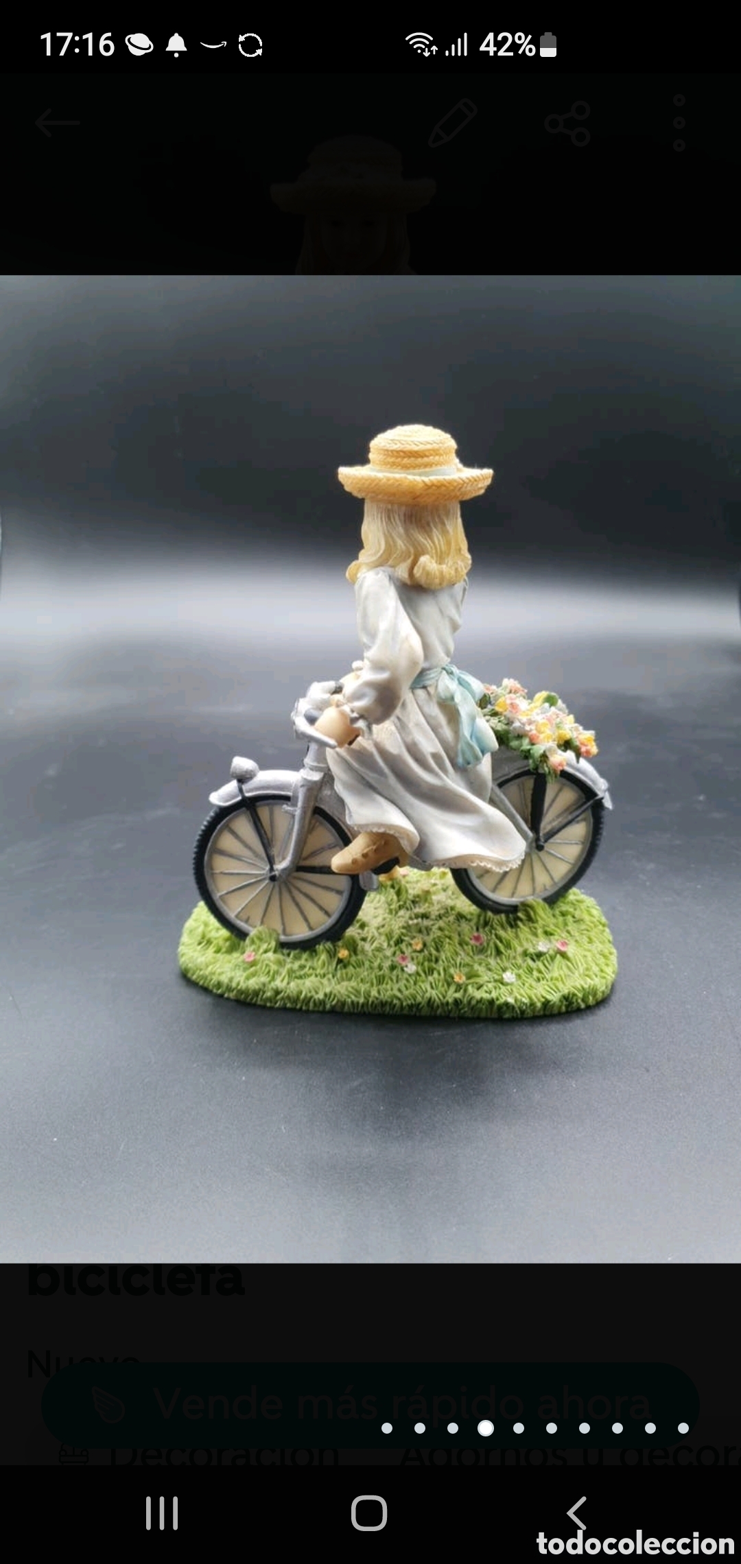 Arte: Ni&ntilde;a con flores en bicicleta - Foto 4