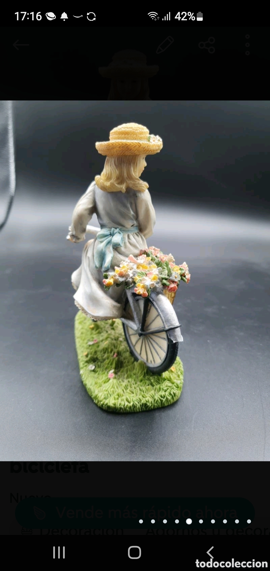 Arte: Ni&ntilde;a con flores en bicicleta - Foto 5