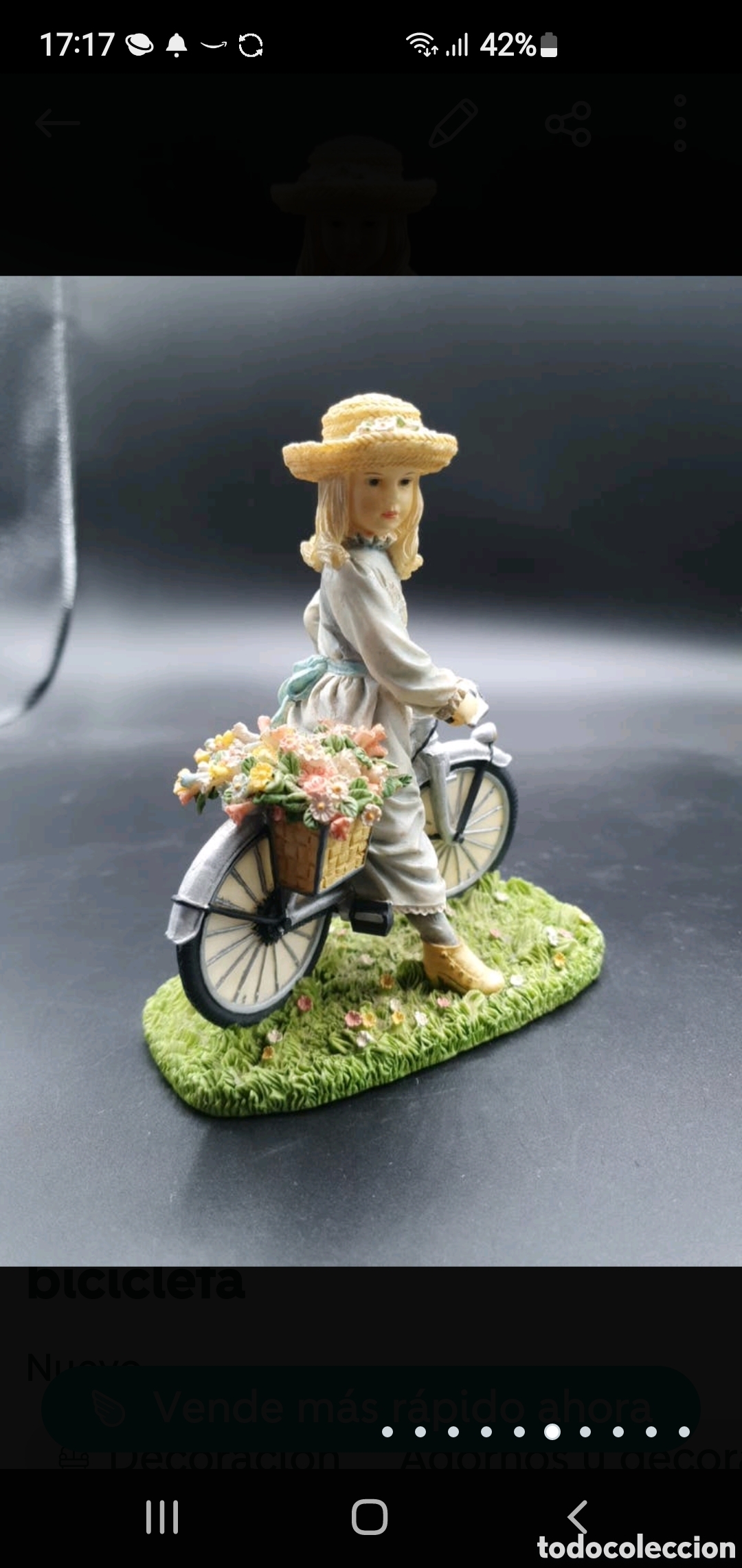 Arte: Ni&ntilde;a con flores en bicicleta - Foto 6