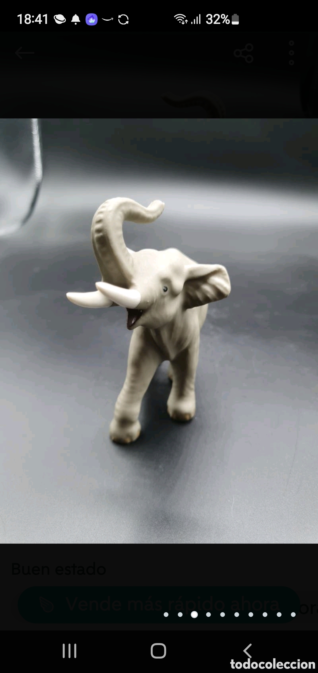 Arte: Elefante con la trompa levantada - Foto 3