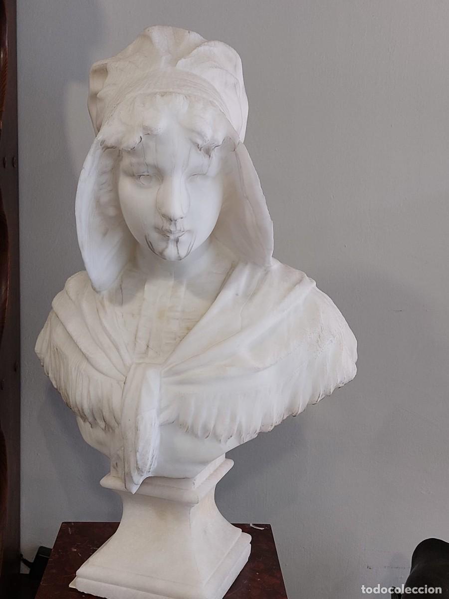 Arte: BUSTO DE DAMA EN ALABASTRO - Foto 1