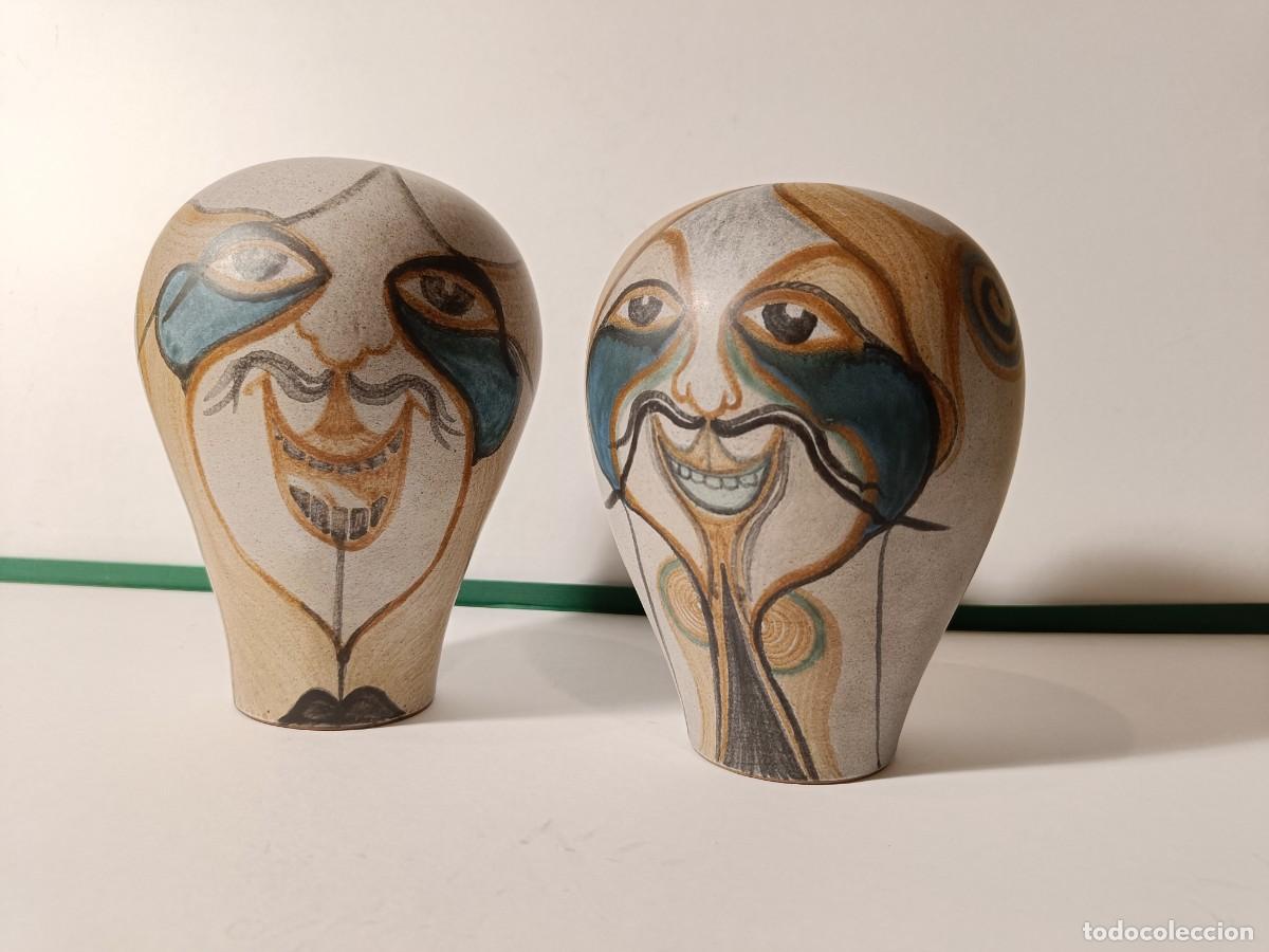 Arte: 2 curiosas cabezas en cer&aacute;mica - Foto 1
