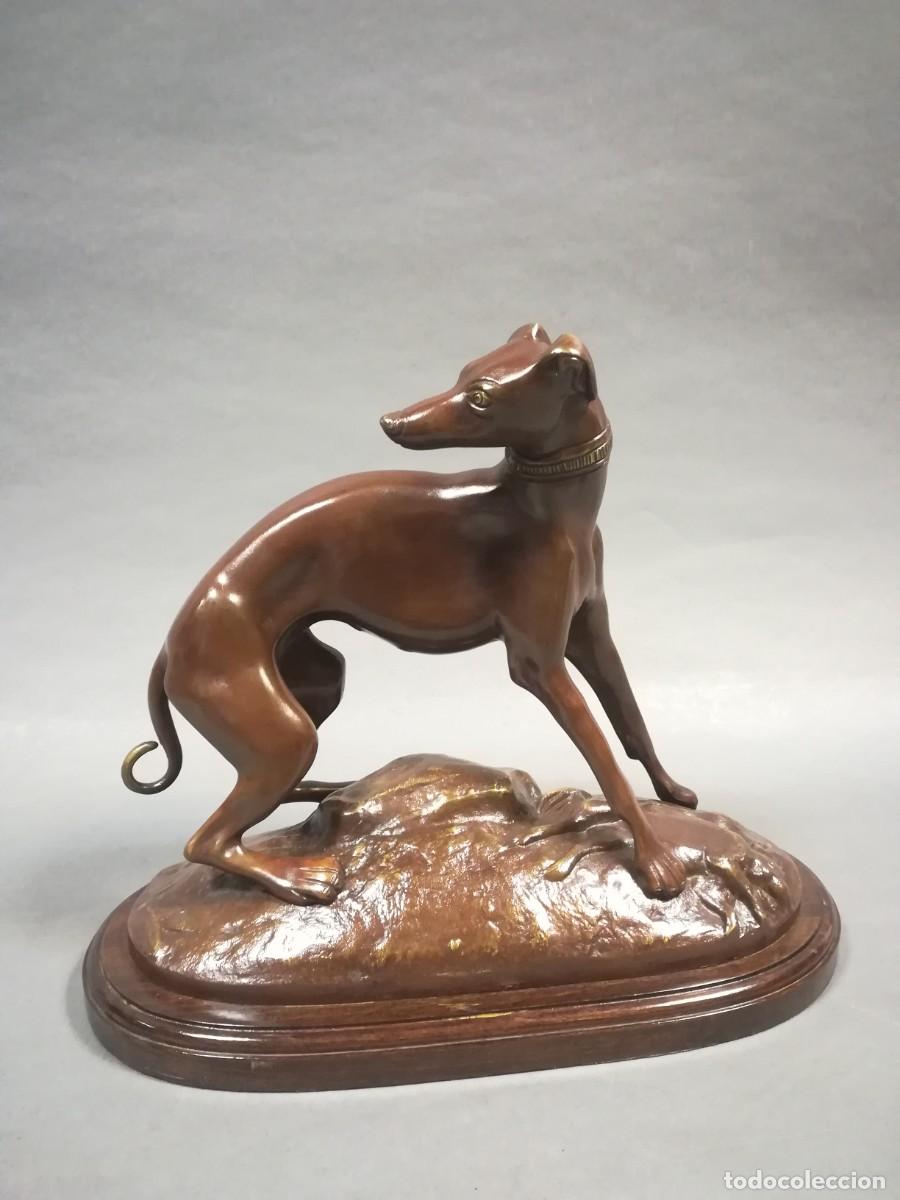 Arte: FIGURA BRONCE PERRO GALGO - Foto 1