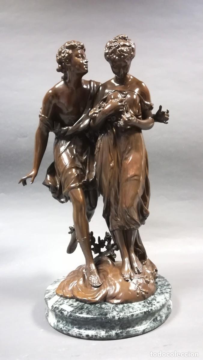 Arte: FIGURA REPLICA DE BRONCE ROMANCE - Foto 1