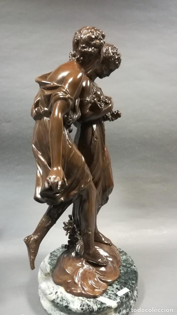 Arte: FIGURA REPLICA DE BRONCE ROMANCE - Foto 2