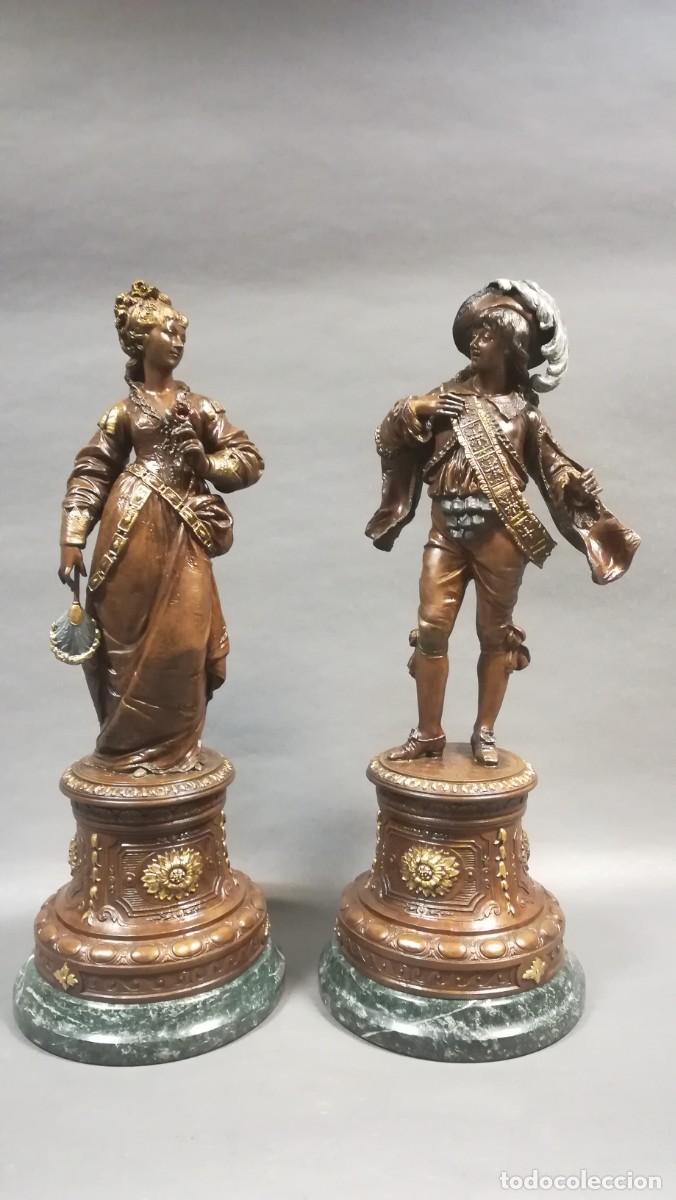 antiguo floron de bronce patinado y dorado al m - Compra venta en  todocoleccion