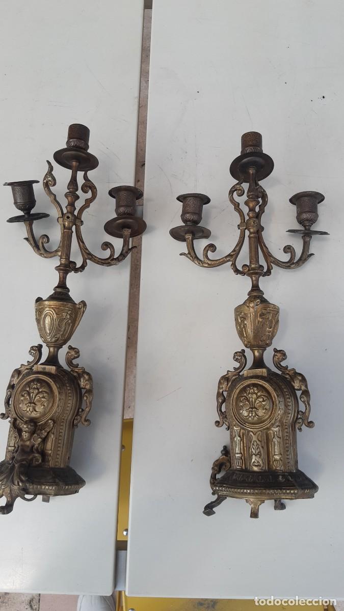 Arte: Pareja de candelabros bronce - Foto 1