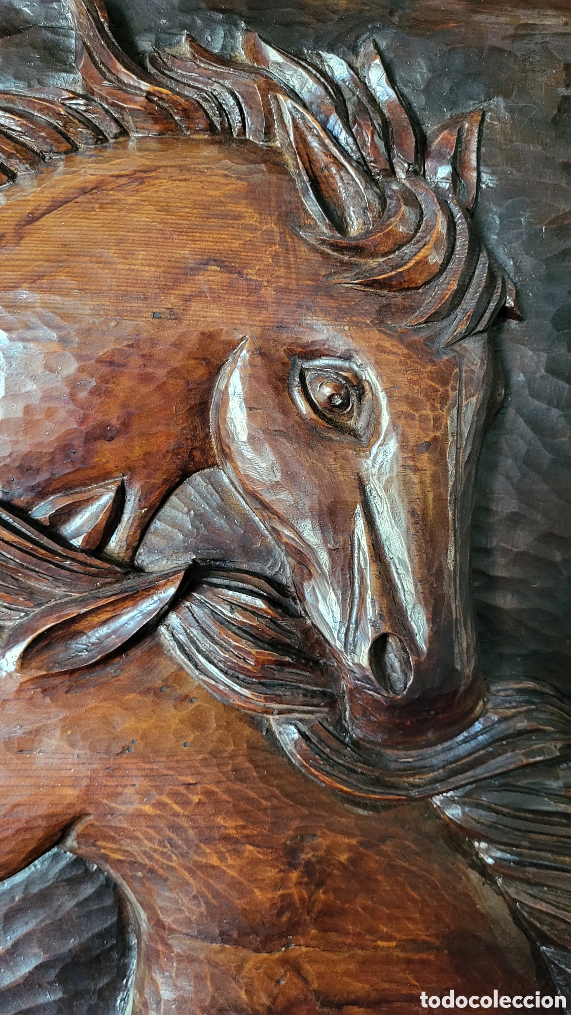 Arte: Cuadro antiguo madera tallada en relieve - Foto 3