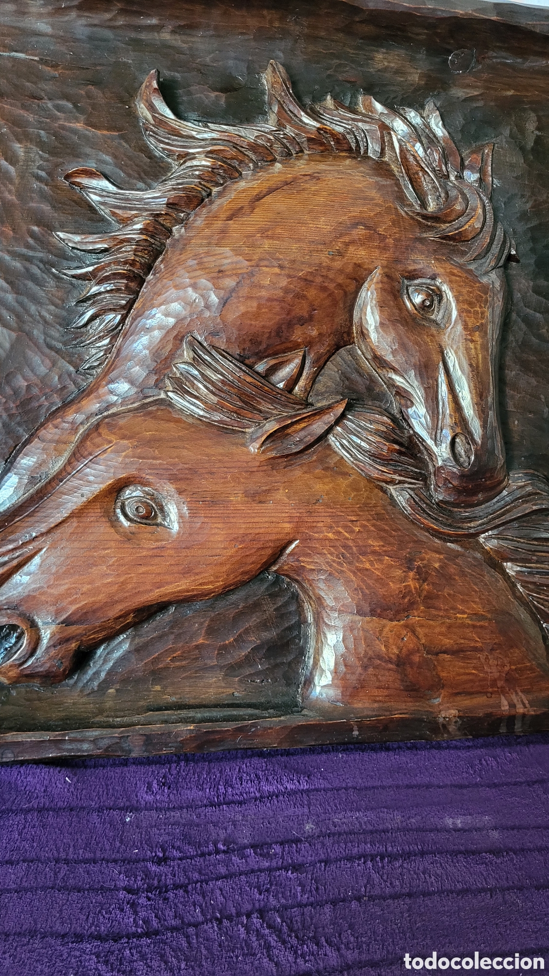 Arte: Cuadro antiguo madera tallada en relieve - Foto 4