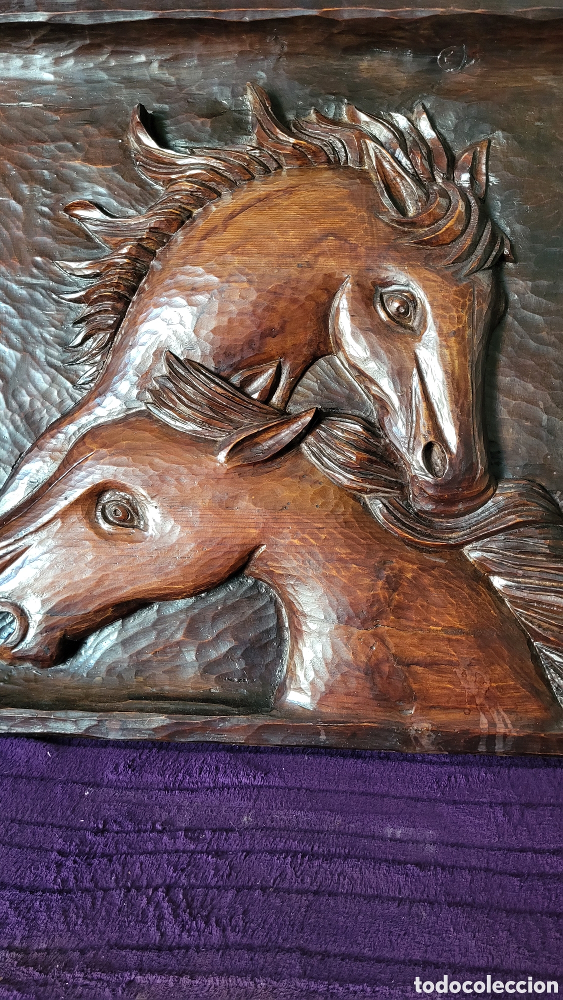 Arte: Cuadro antiguo madera tallada en relieve - Foto 5