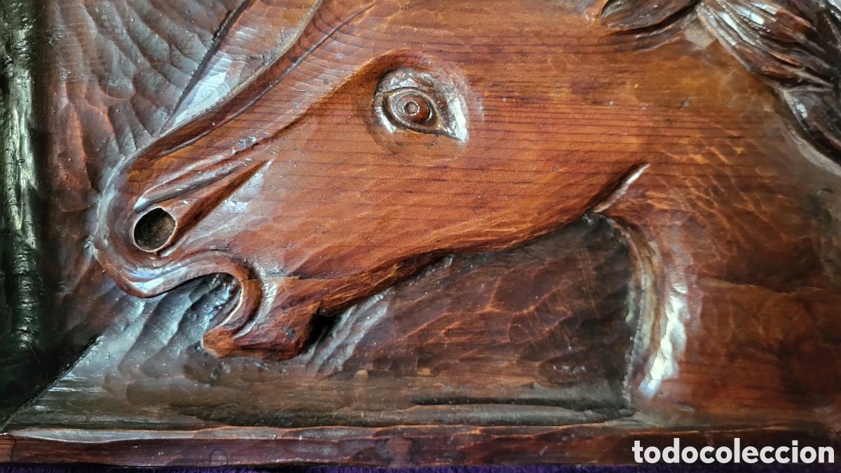 Arte: Cuadro antiguo madera tallada en relieve - Foto 6