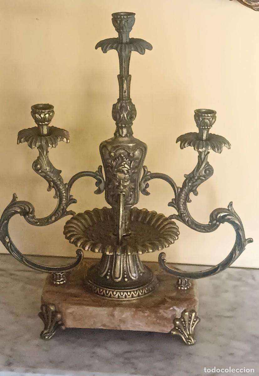 Arte: PAREJA DE CANDELABROS BRONCE - Foto 2
