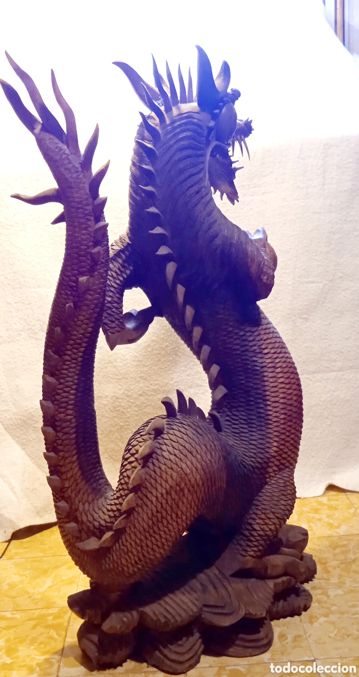 Arte: Drag&oacute;n chino madera teca teka - Foto 2