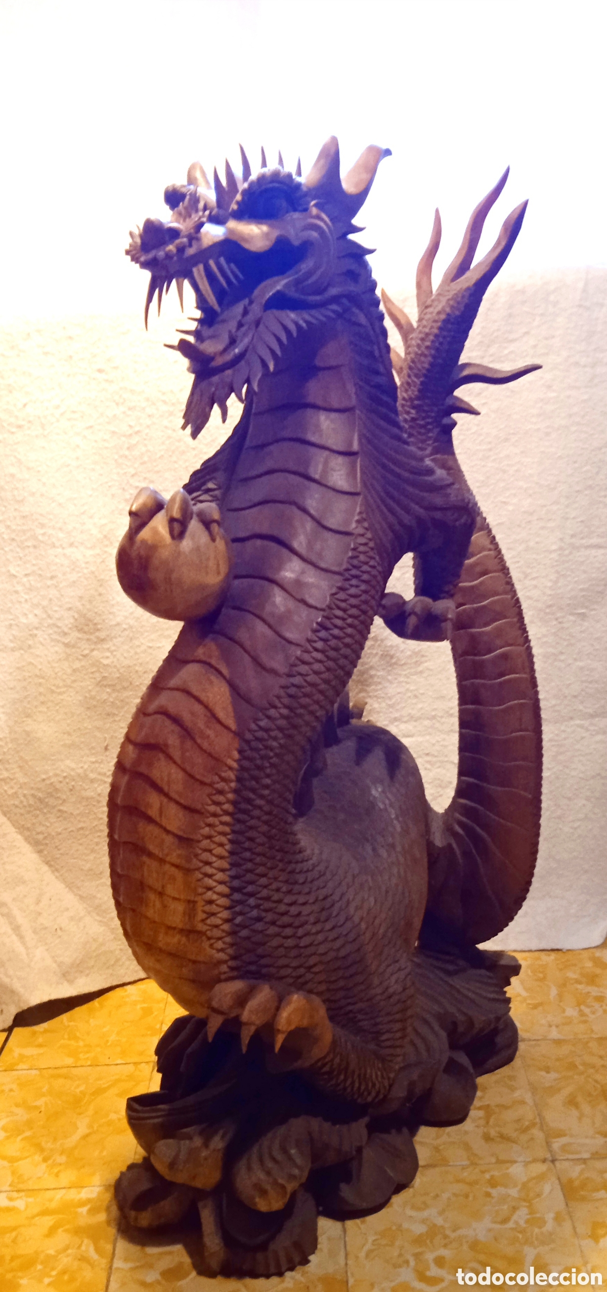 Arte: Drag&oacute;n chino madera teca teka - Foto 3