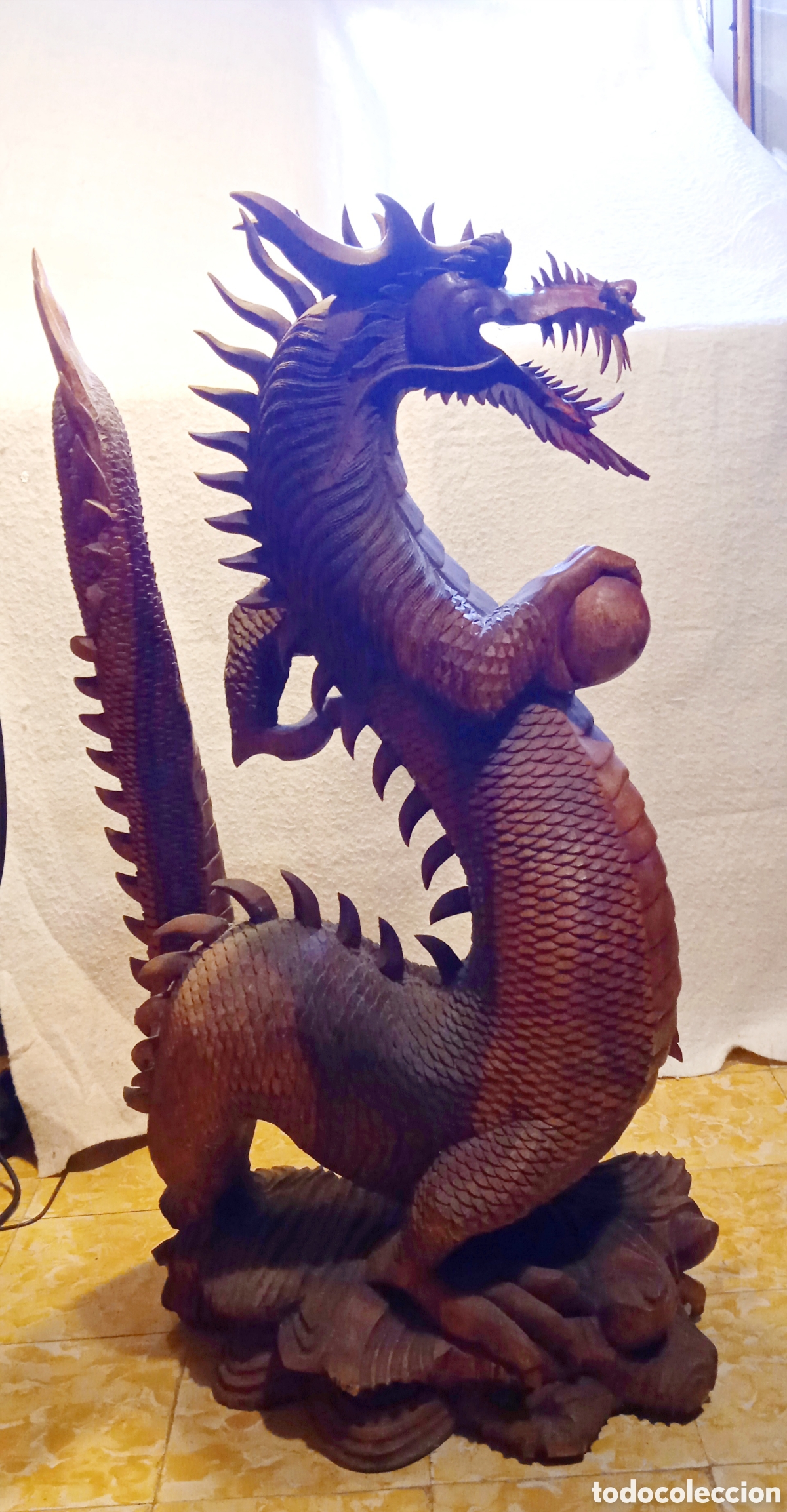 Arte: Drag&oacute;n chino madera teca teka - Foto 4