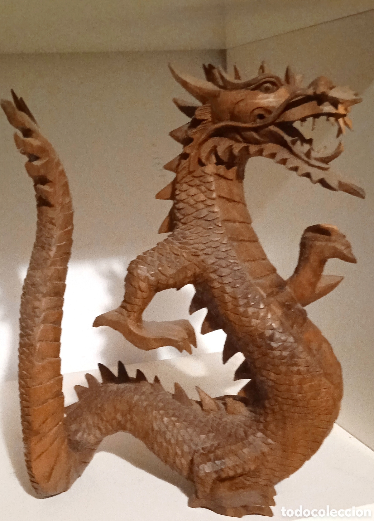 Arte: Drag&oacute;n chino madera teca teka - Foto 2