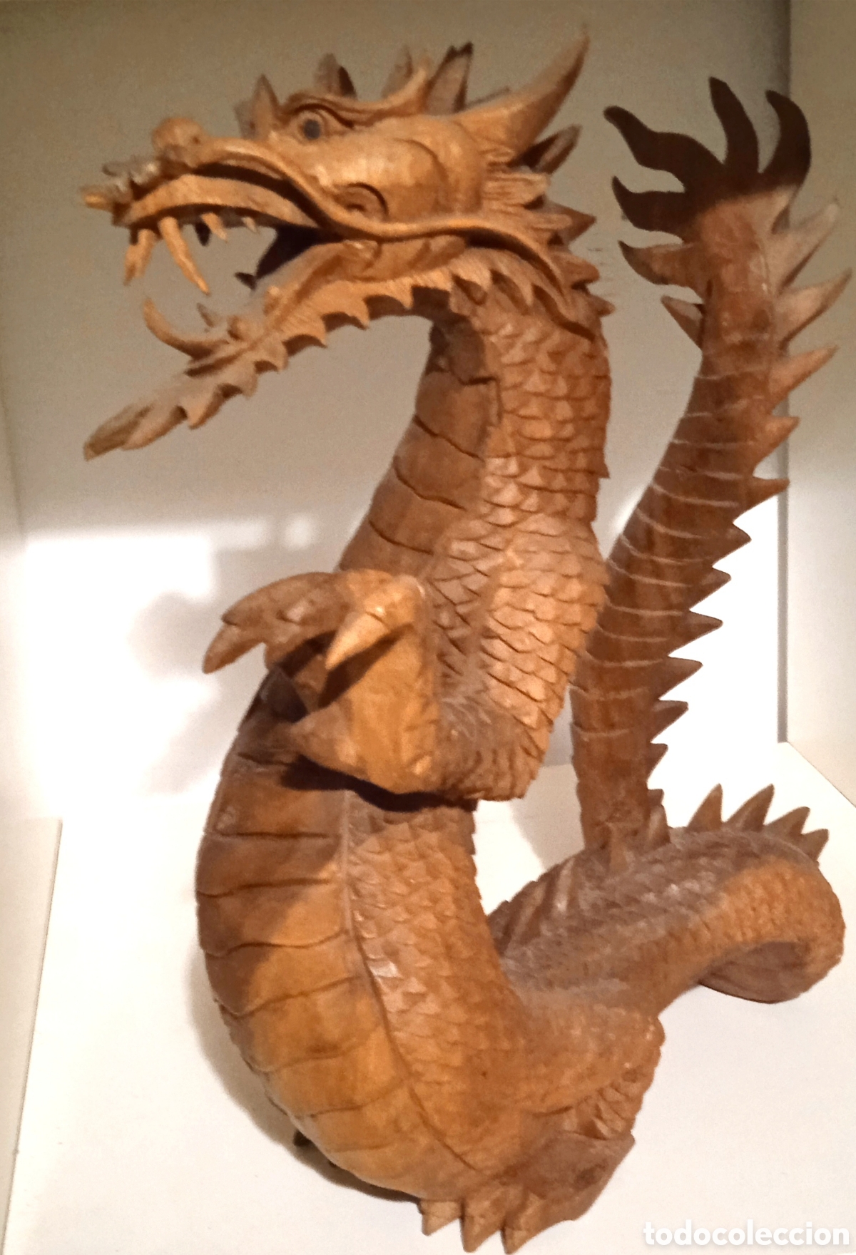 Arte: Drag&oacute;n chino madera teca teka - Foto 1