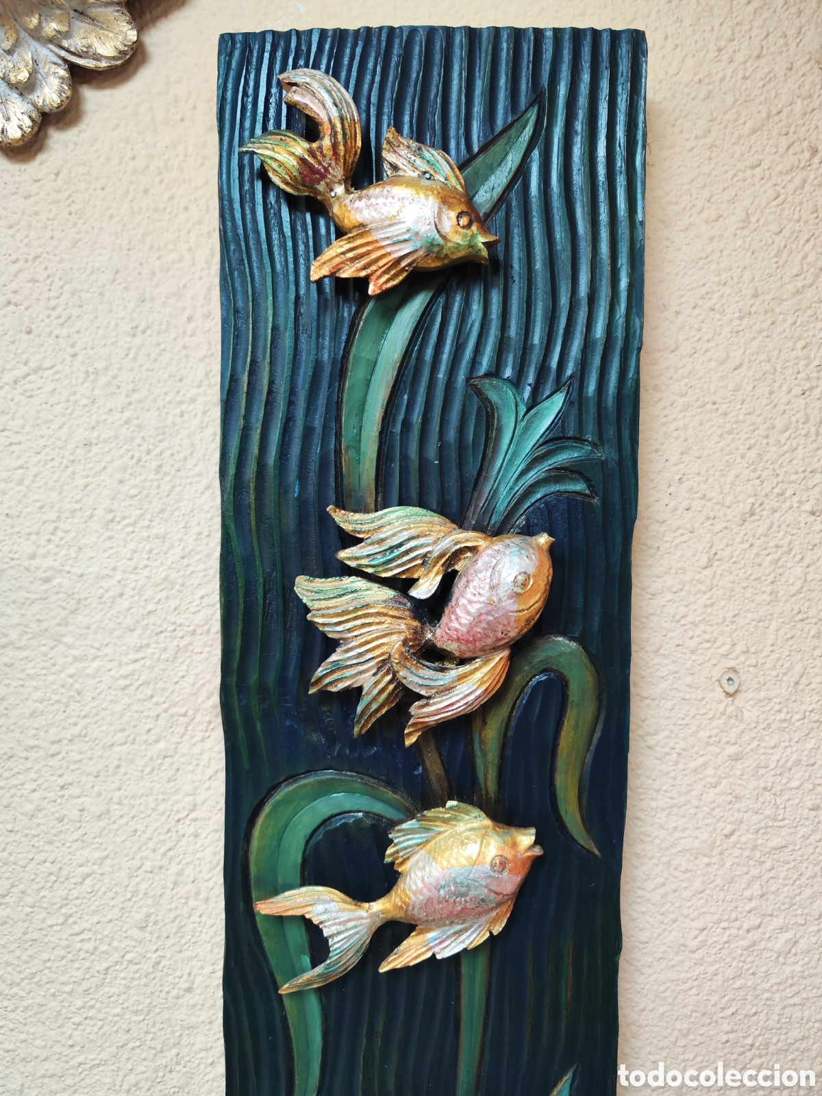 Arte: Relieve tallado en madera de peces - Foto 3
