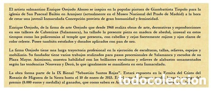 Arte: Inmaculada Concepcion alabastrina - Foto 2