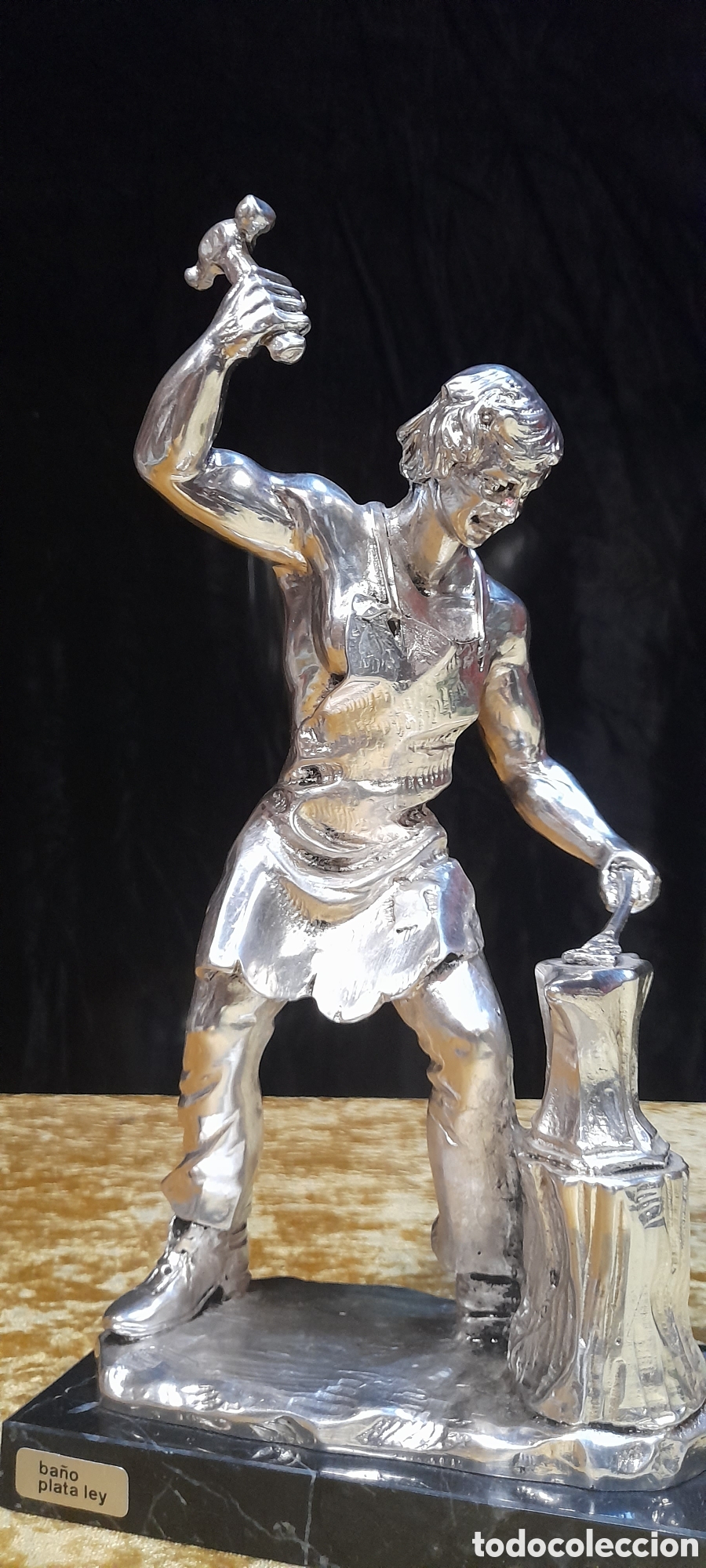 Arte: Figura de herrero con base de m&aacute;rmol. - Foto 4
