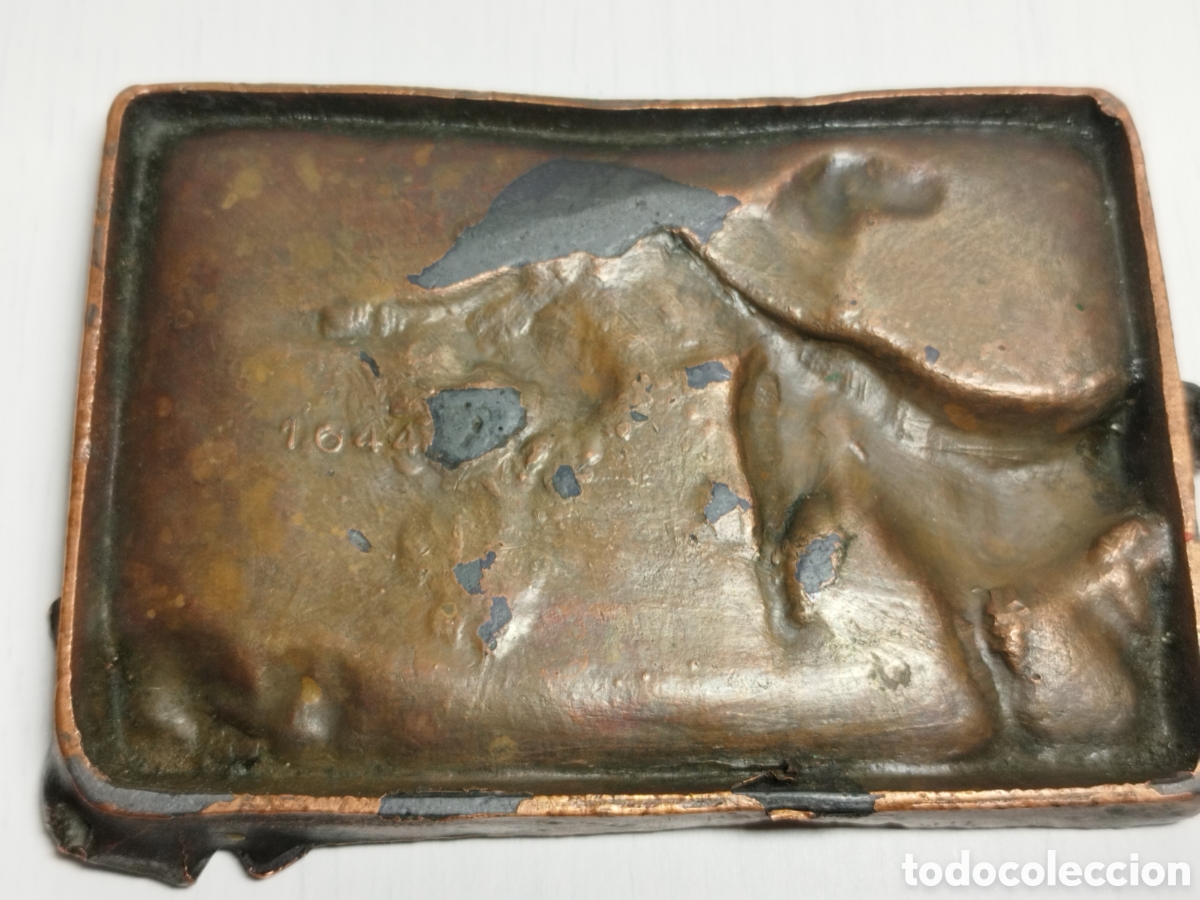 Arte: Cenicero de bronce, antiguo - Foto 2